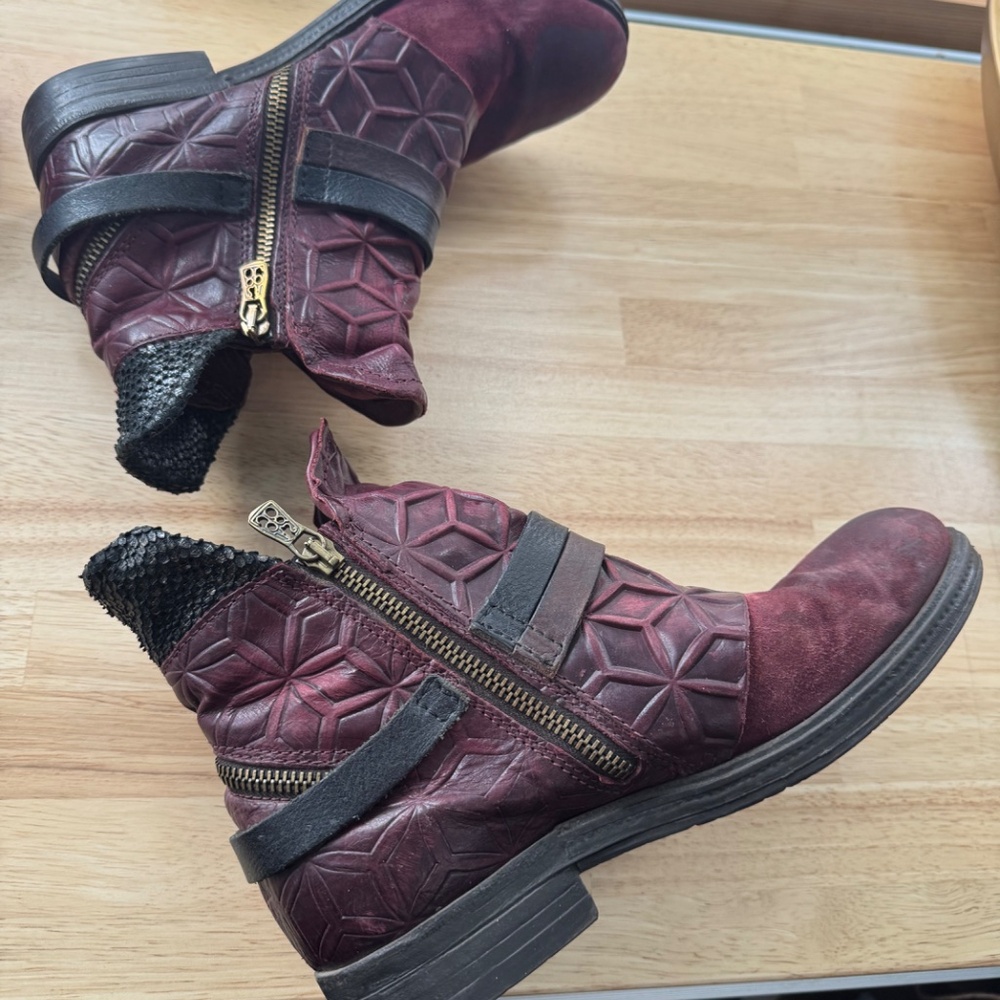 A.S.98 Italian Burgundy Leather Boots - Picture 5 of 7